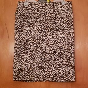 Leopard pencil skirt